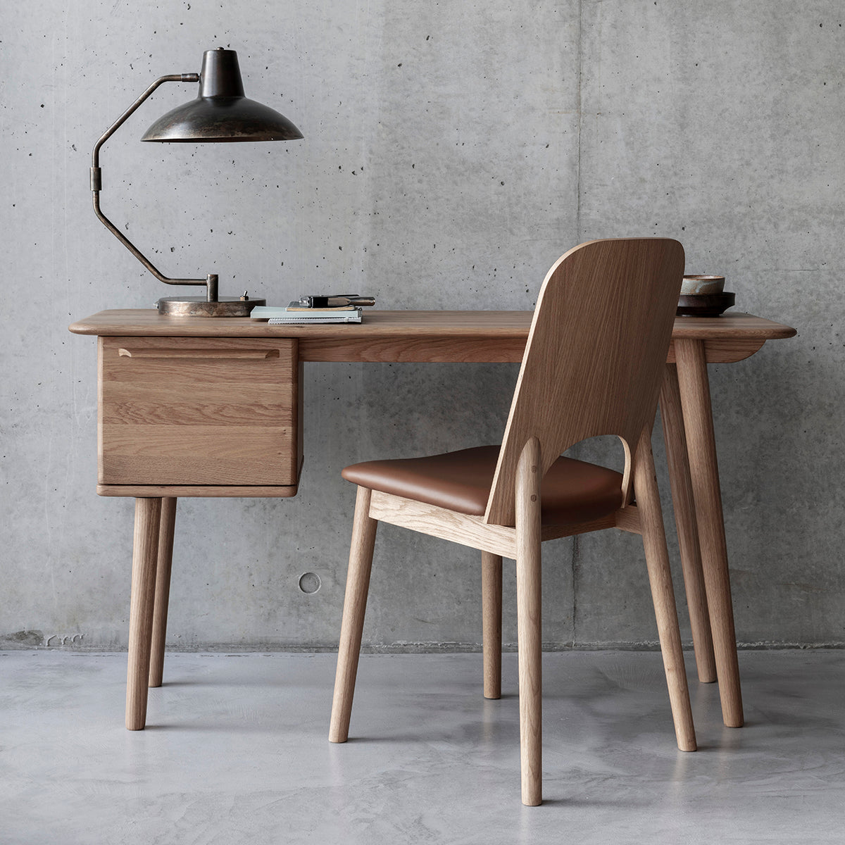 Lancaster Desk - Modern Home Office Desk with Storage, Wooden Writing Desk for Small Spaces | Perfect for Remote Work, Study & Home Office Setup