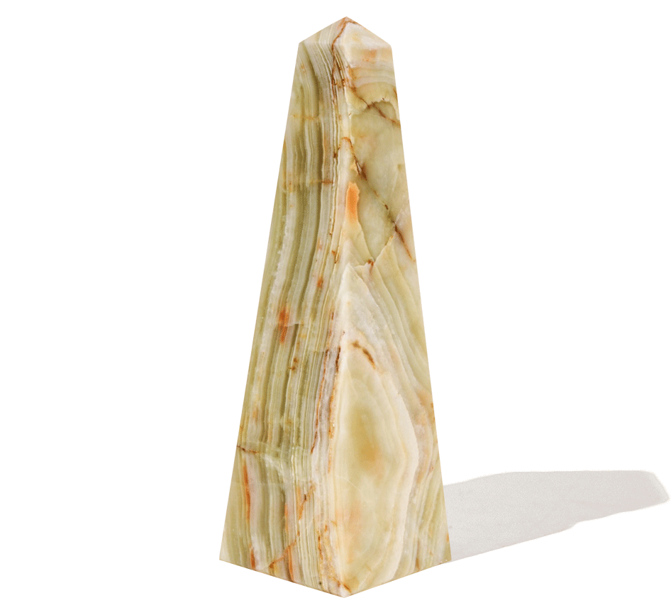 Natural Green Onyx Crystal Obelisk Tower - Feng Shui Healing Stone for Home & Office Decor, Meditation & Spiritual Energy
