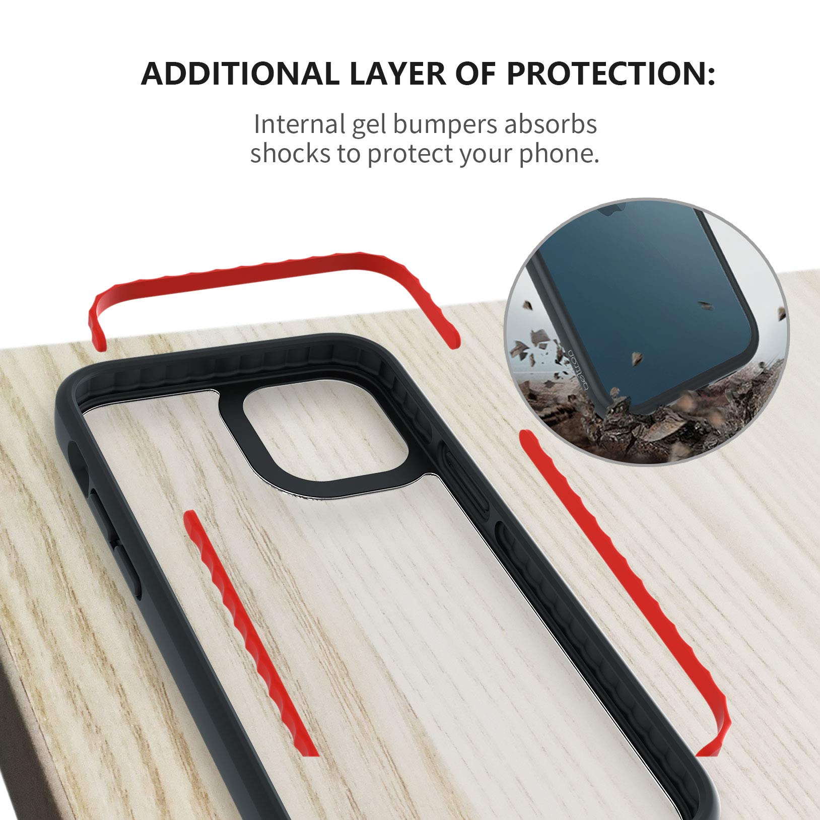 iPhone 12 Pro Max Belt Clip Case - Slim Clear Protective Cover with Rotating Holster & Built-in Kickstand | 6.7 Inch Transparent Full Body Protection | Perfect for Outdoor Work, Hiking, and Hands-Free Convenience