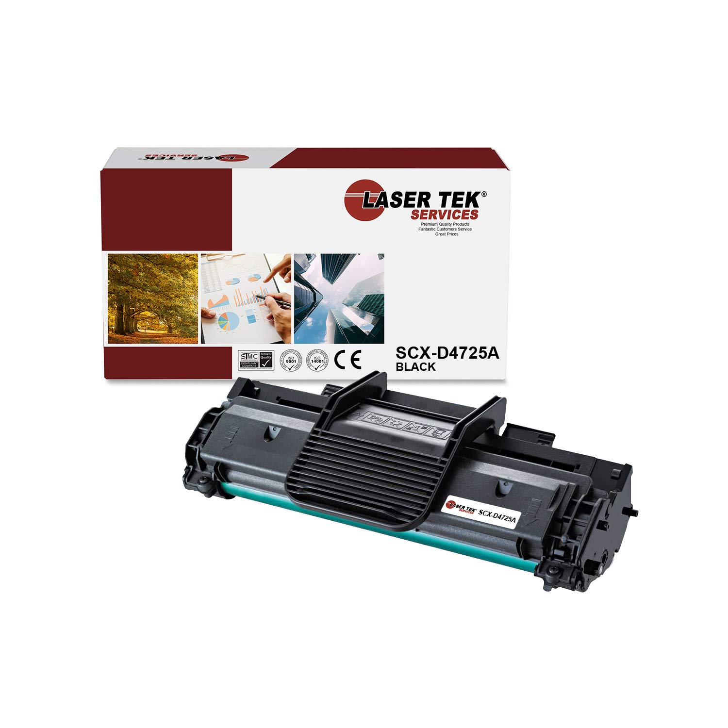 Laser Tek Services Compatible Toner Cartridge Replacement for Samsung SCXD4725A SCX-D4725A - Works with Samsung SCX-4725F 4725FN Printers (Black, 1 Pack, 3,000 Pages) - Perfect for Office & Home Printing Needs