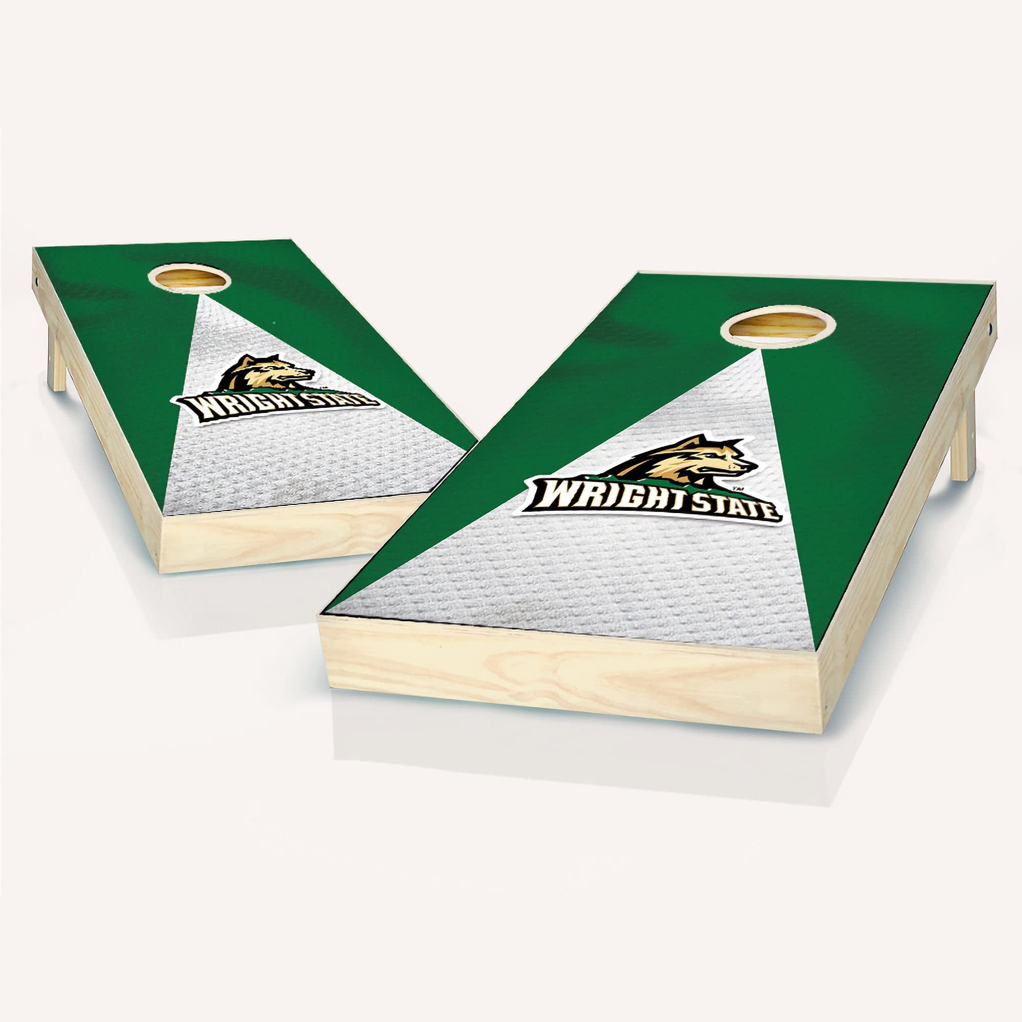 Wright State Cornhole Game Set - 2 Premium Wooden Cornhole Boards & 8 Bean Bags - Outdoor Lawn Games for Backyard, Tailgating, Parties and BBQ Events