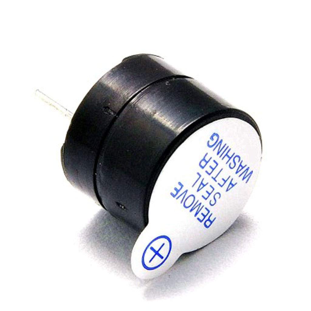10pcs 5V Active Buzzer Alarm - 12mm Mini Continuous Beep Tone Electronic Buzzer for Computers, Printers, Toys (1.2 x 0.95cm, Black) - Perfect for DIY Projects, Security Alarms & Electronic Devices