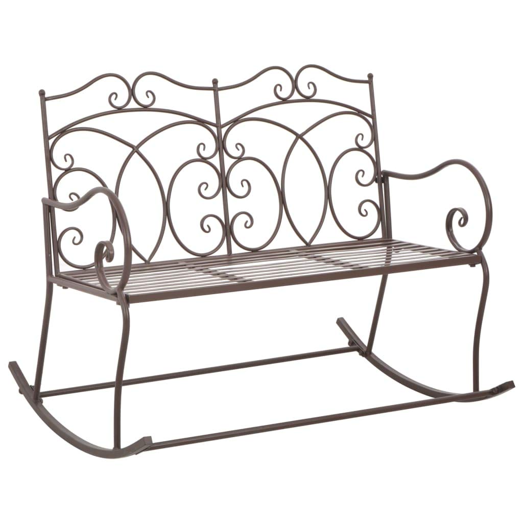 Antique Brown Iron Garden Bench 40.9