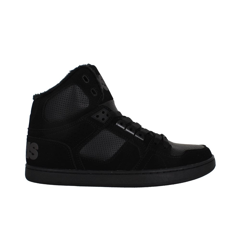 OSIRIS NYC 83 CLK Skate Shoes - Black/Black/Shearling - Men's High-Top Sneakers for Streetwear & Urban Fashion