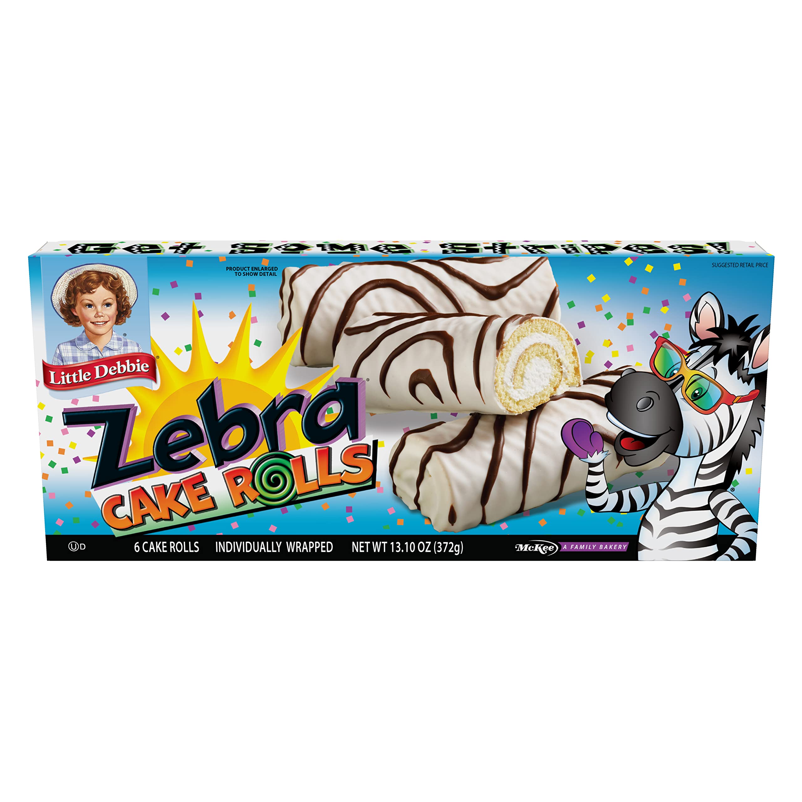 Little Debbie Zebra Cake Rolls - Individually Wrapped Snack Cakes (13.1 Oz, 6 Count) | Perfect for Lunchboxes, Office Snacks & Party Desserts