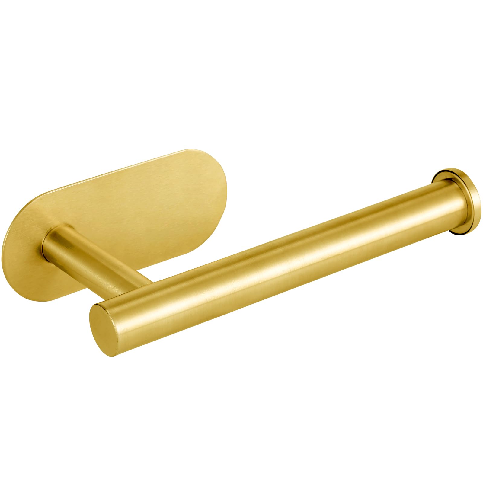 Eolax No Drill Self Adhesive Toilet Paper Holder - 304 Stainless Steel Wall Mount Bathroom Tissue Roll Holder (Gold) - Perfect for Small Spaces, Apartments & RVs