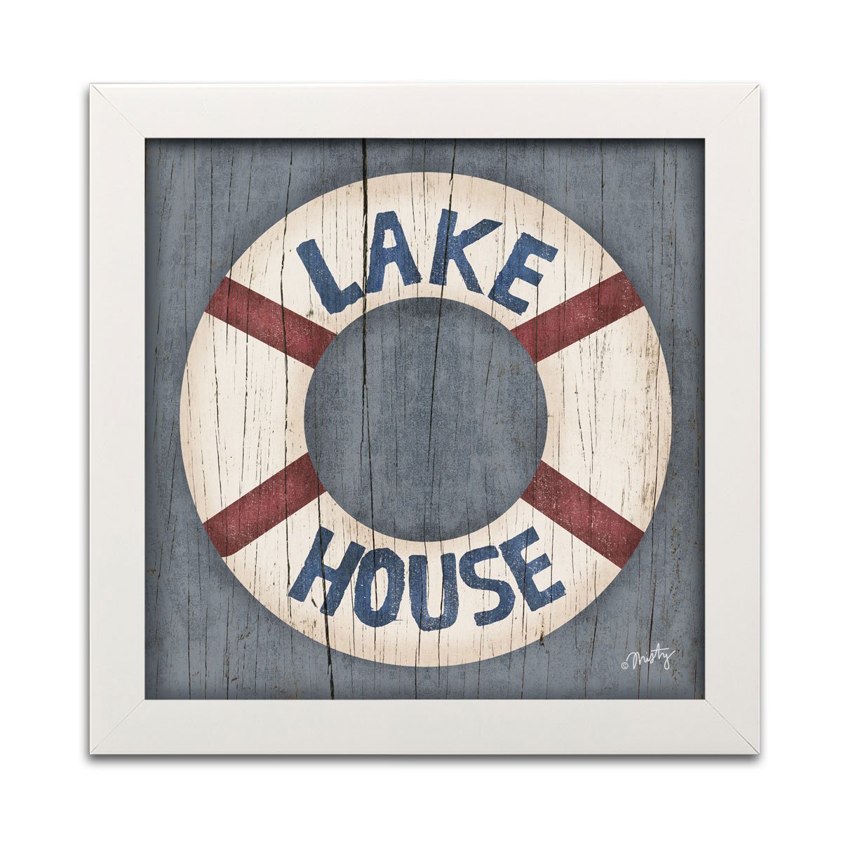 Gango Lake House Framed Print 12x12in - Perfect for Cabin & Lodge Decor