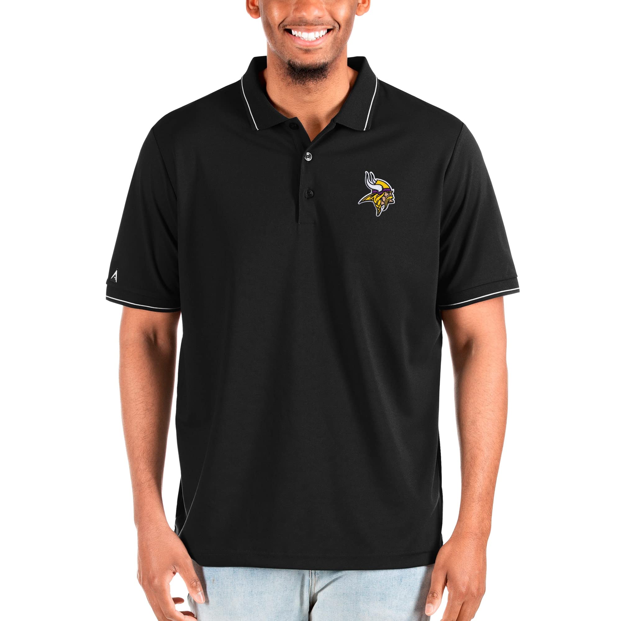 Antigua Men's NFL Big & Tall Affluent Polo Shirt - Official Licensed Team Logo - Moisture Wicking Performance Fabric - Perfect for Game Day, Tailgating & Casual Wear
