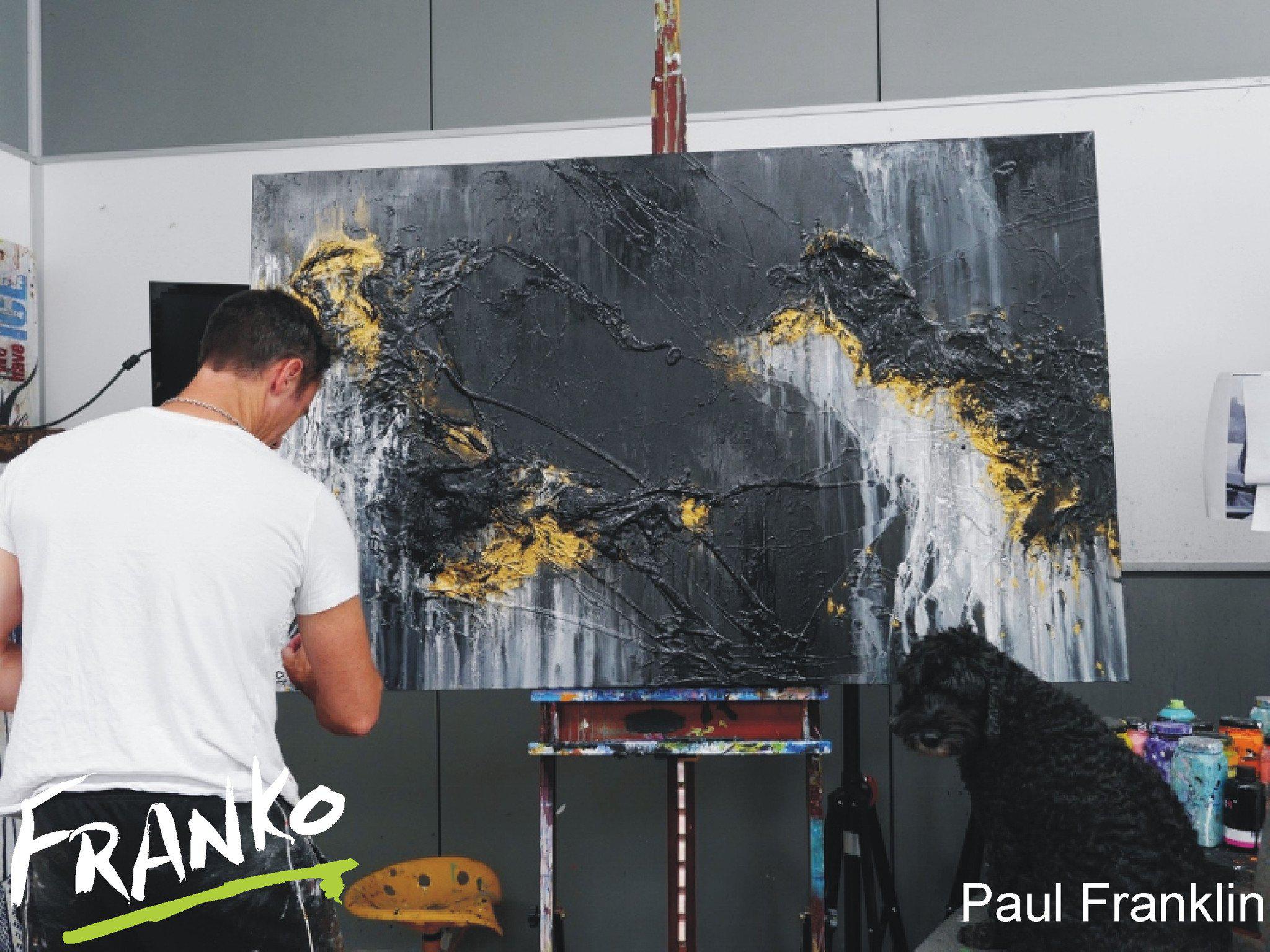 Abstract Black and Gold Wall Art Canvas Print 63