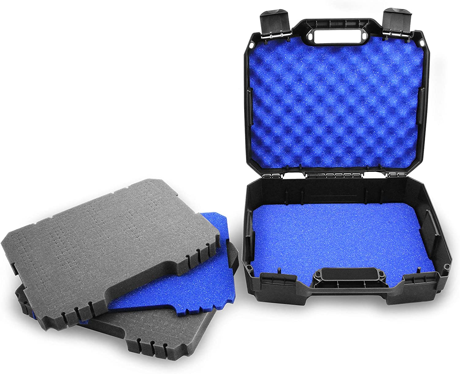 CASEMATIX Customizable 2 Way Radio Case - Durable Storage for 16 Walkie Talkies & UHF FRS Accessories | Compatible with Arcshell, Baofeng, Midland, Motorola | Perfect for Outdoor Adventures, Construction Sites & Emergency Preparedness