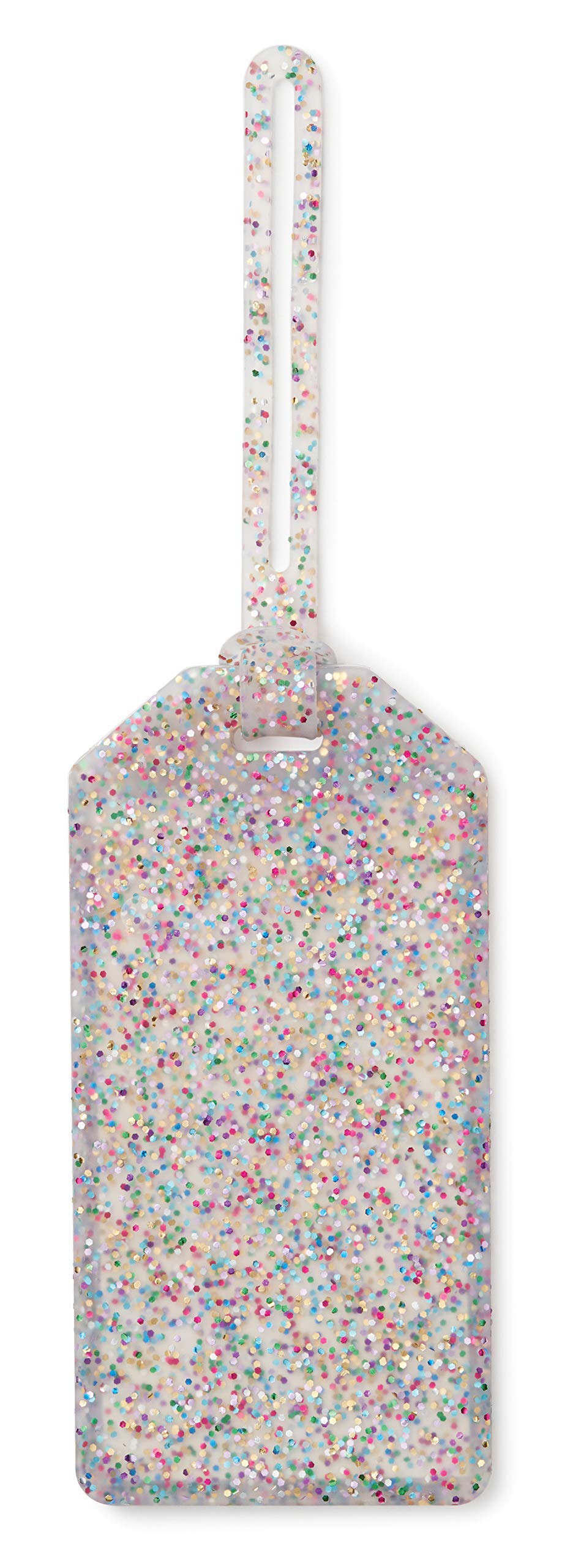 Kate Spade New York Glitter Silicone Luggage Tag with Adjustable Strap - Durable Travel Accessory for Suitcases, Backpacks & Carry-On Bags (Multi Color) | Perfect for Air Travel, Vacation & Business Trips