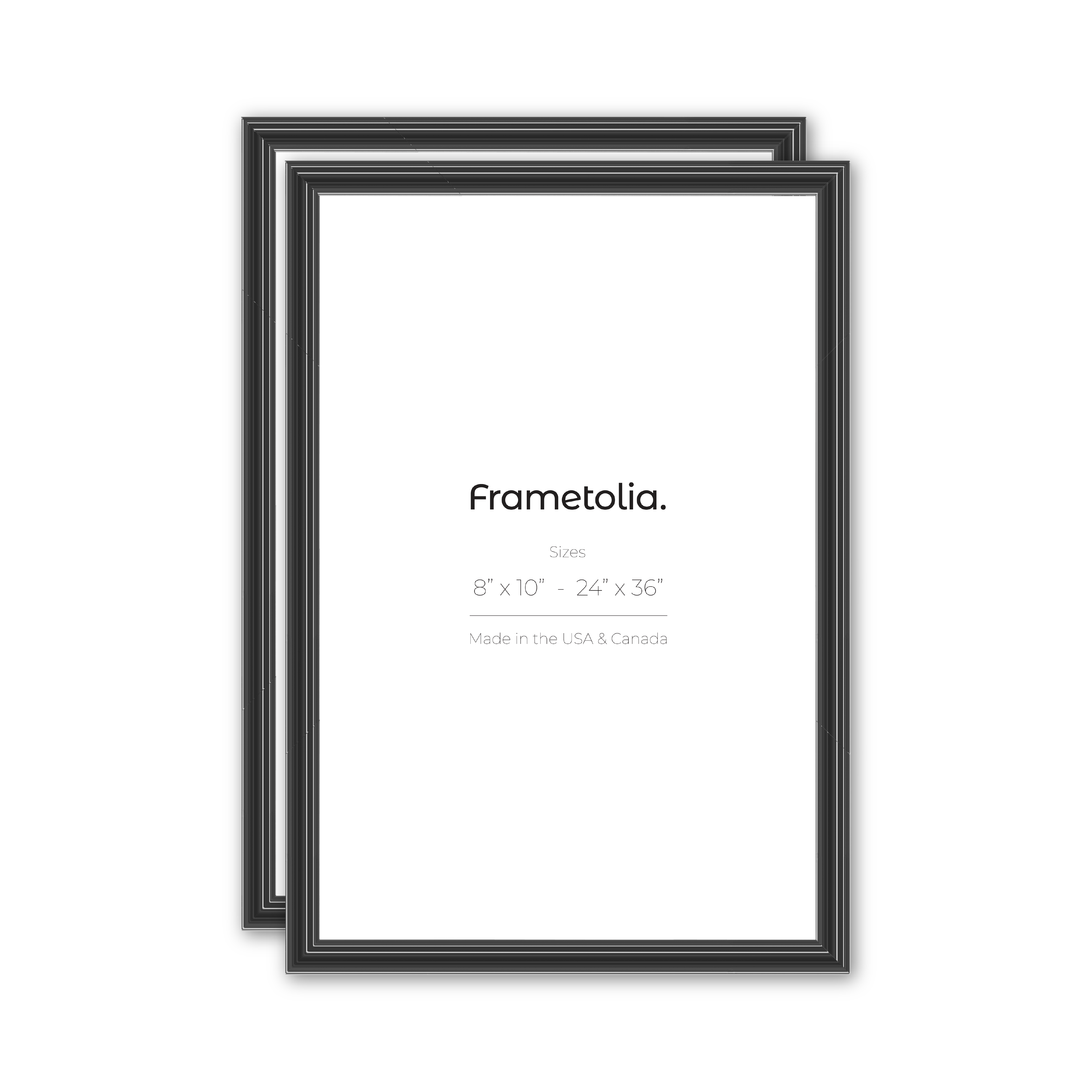 Premium Electric Black Gloss Wide Width Wall Frames - Set of 2 for Modern Home & Office Decor | Perfect for Living Room, Bedroom, or Gallery Display
