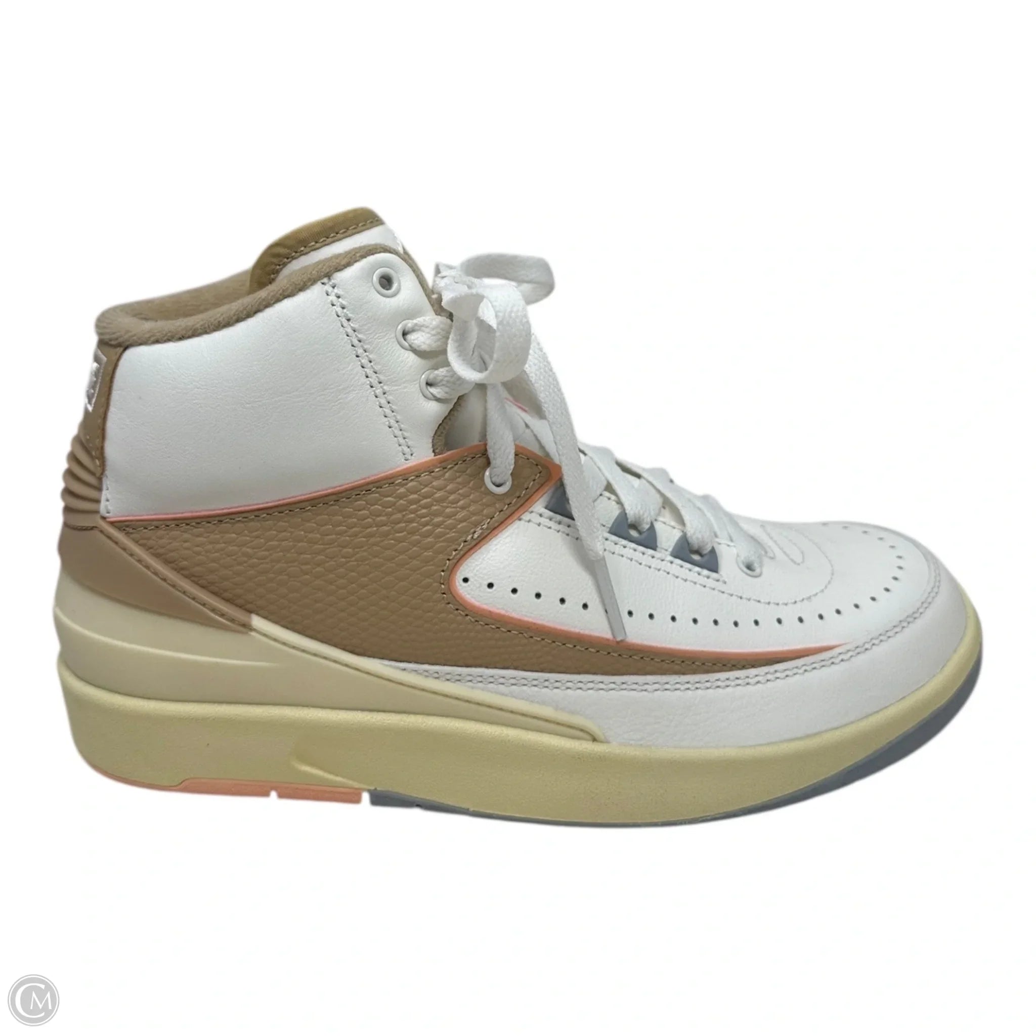 Nike Air Jordan Retro High Top Sneakers - Tan & White - Size 7 | Men's Basketball Shoes for Casual Wear & Street Style