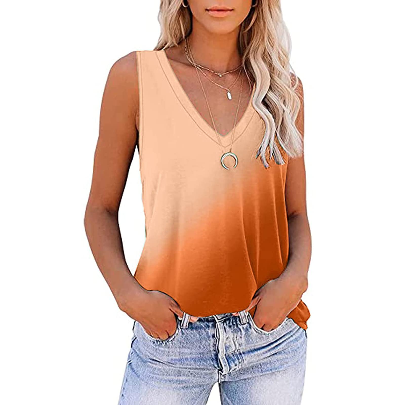 Women's V-Neck Sleeveless Tank Tops - Casual & Dressy Summer Tops, Loose Fit Yoga Shirts for Workout & Athletic Wear | Perfect for Gym, Yoga, Beach & Everyday Comfort