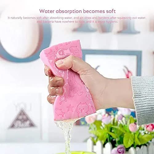 RAGHUVIR (Pack of 5) Natural Exfoliating Bath Sponge for Kids, Women & Men - Soft Body Scrubber for Dead Skin Removal, Face & Body Wash - Ideal for Shower, Spa & Baby Bath Time