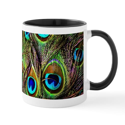 White/Black Inside - Peacock Feathers Invasion Mug