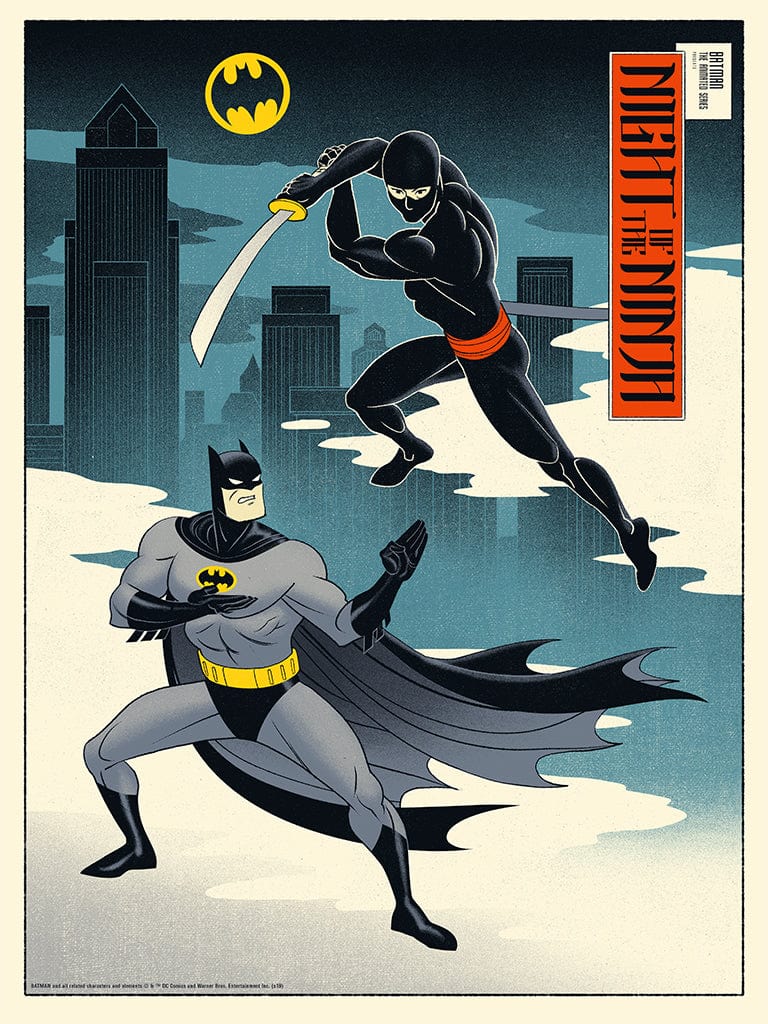 Batman: The Animated Series Night of the Ninja Screenprinted Poster - Limited Edition DC Comics Wall Art for Home, Office & Game Room Decor