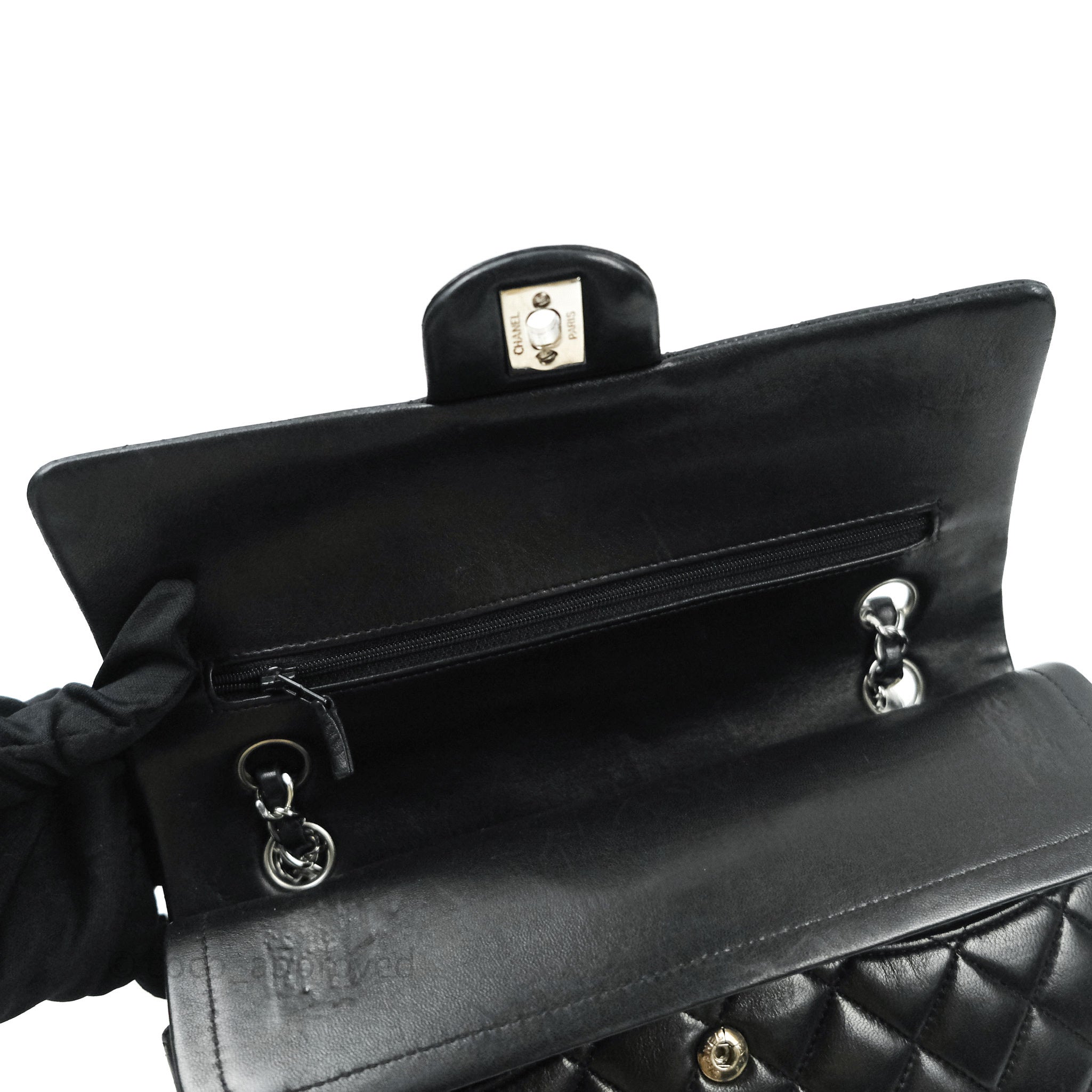 Chanel Classic M/L Medium Double Flap Bag - Black Lambskin Leather with Silver Hardware | Luxury Handbag for Women, Perfect for Work, Evening Events & Everyday Use