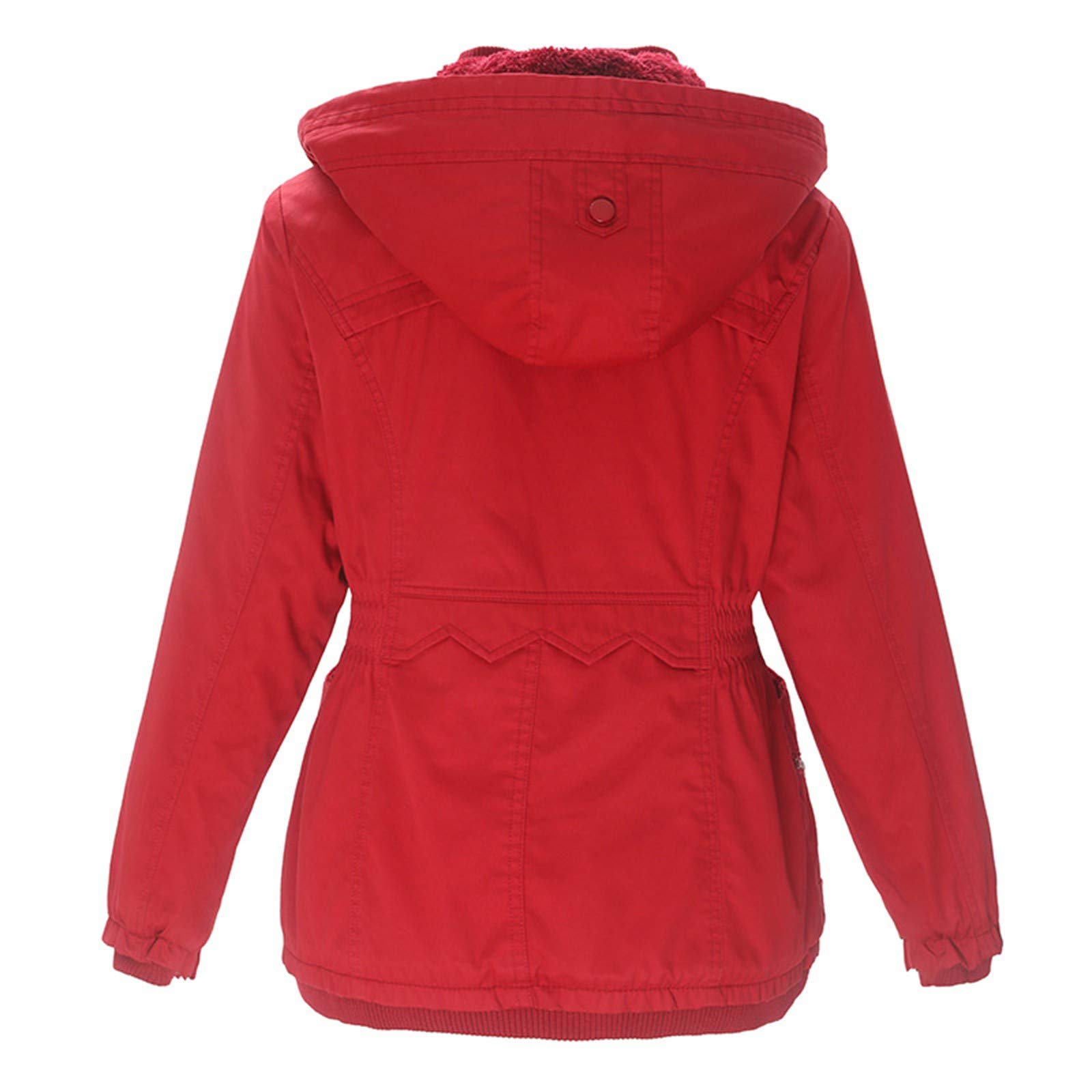 Women's Plus Size 3X Fleece-Lined Mid-Length Coat with Detachable Hood - Warm Winter Rain Jacket for Outdoor Activities, Commuting & Casual Wear