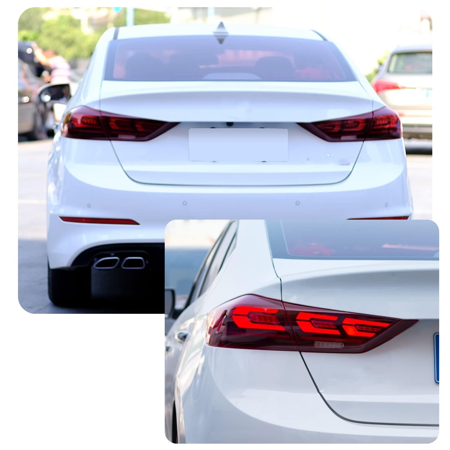 2017-2018 Hyundai Elantra LED Tail Lights with Sequential Turn Signal & DRL - Red Vivad Rear Lamp Assembly with Startup Animation | Perfect for Night Driving & Car Customization