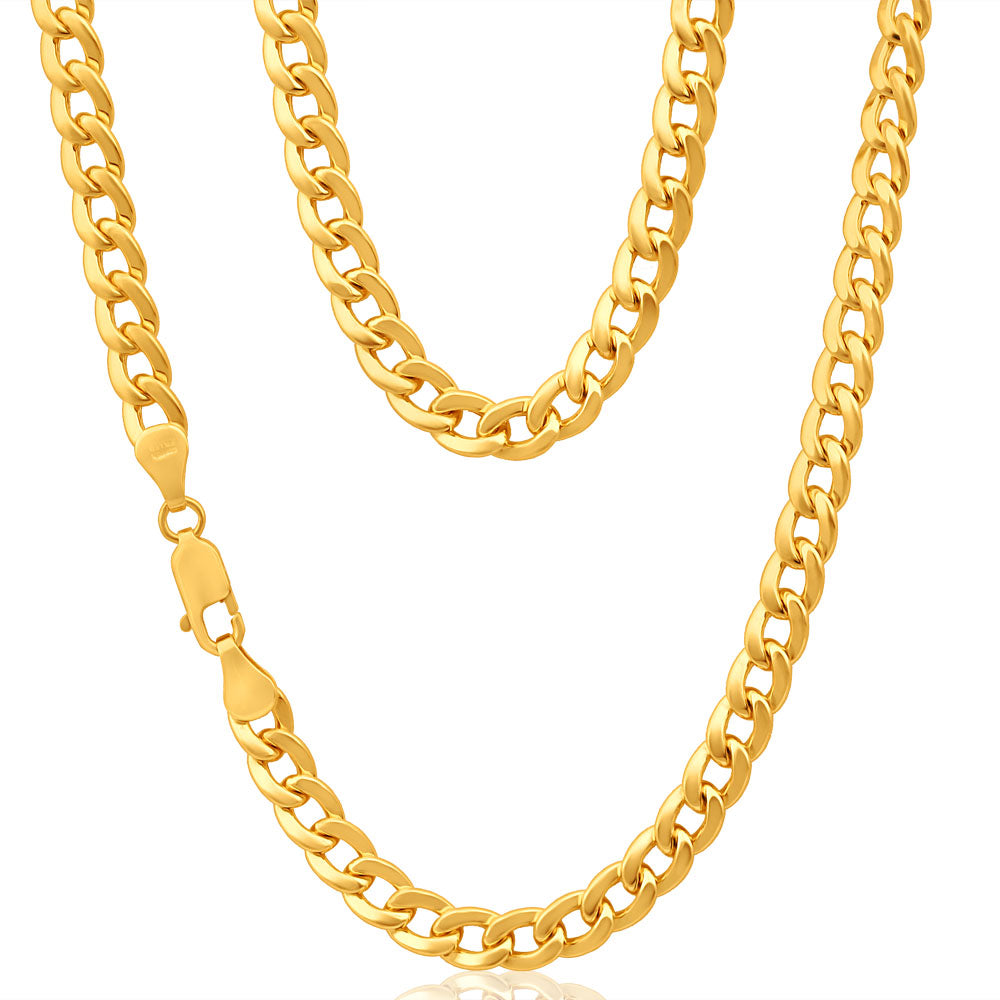 9ct Superb Yellow Gold Copper Filled Curb Chain - Elegant Unisex Jewelry for Everyday Wear, Gifts & Special Occasions