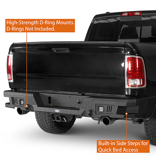 13-18 Dodge Ram 1500 Full Width Front & Rear Bumper (Excluding Rebel) - Heavy Duty U-Box Design for Off-Road Protection & Style