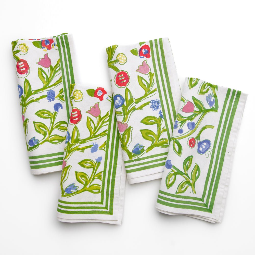 Emma Premium Cotton Napkins Set of 4 - Soft & Absorbent Dinner Napkins for Formal Dining, Parties & Everyday Use