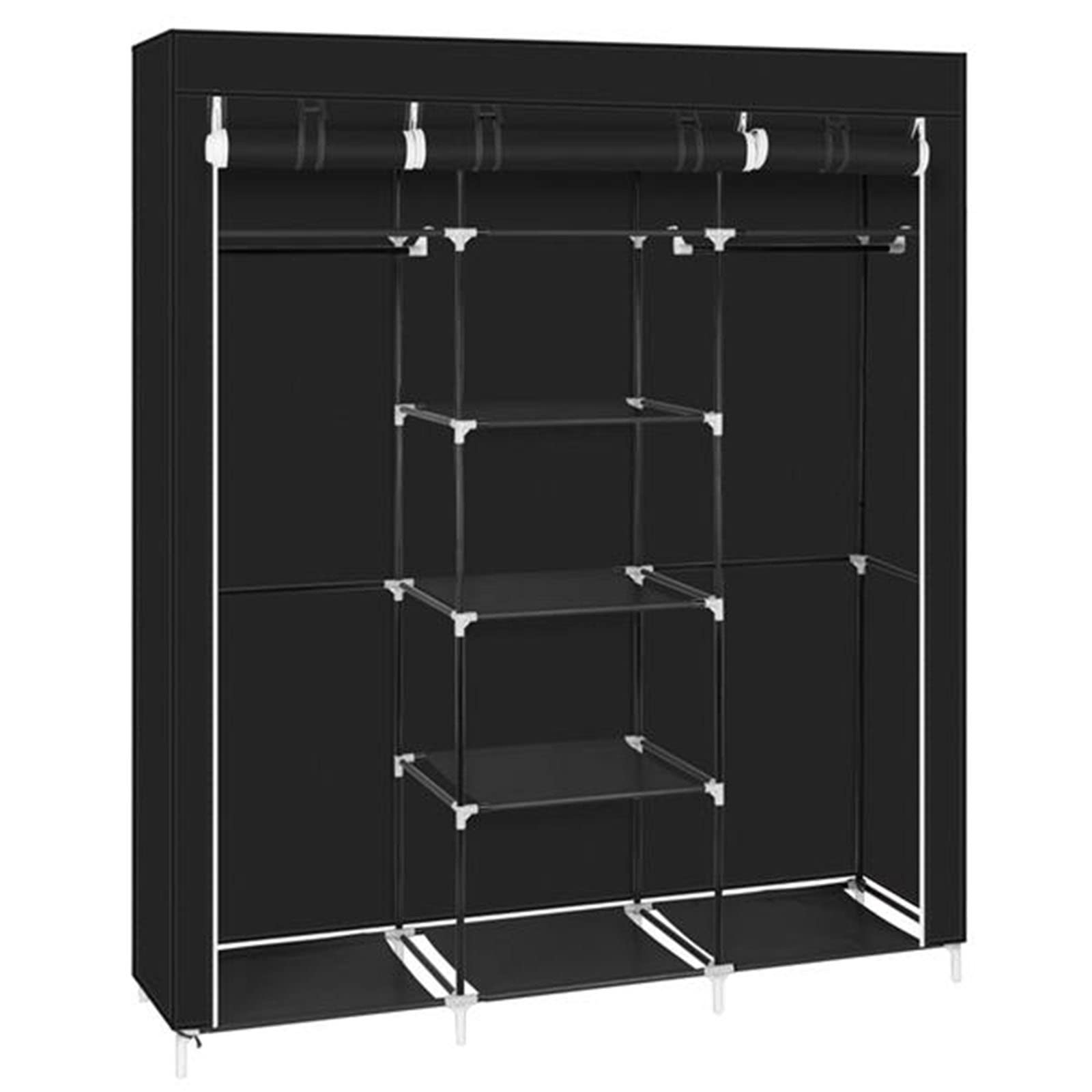 Kidozz 69 Inch Portable Closet Organizer - Foldable Wardrobe with Non-Woven Fabric Cover & Sturdy Steel Frame - Perfect for Bedroom, Closet, Dorm, or Apartment Storage Solutions
