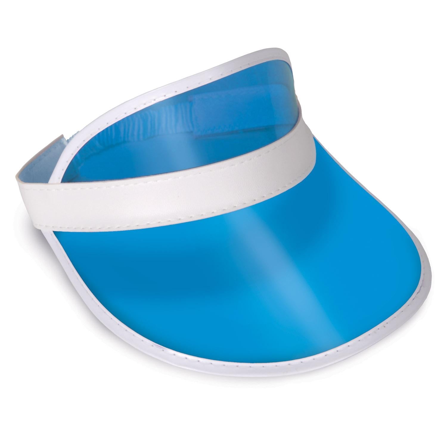 12 Pack Beistle Clear Blue Plastic Dealer's Visor - Casino Party Supplies for Poker Night, Blackjack Games & Themed Events
