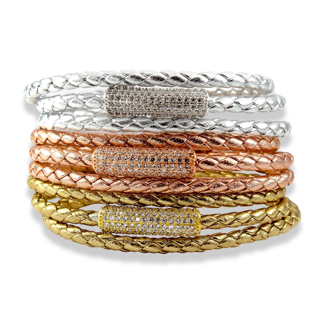 Liza Schwartz SOBE Bar Triple Wrap Silver Bracelet - Elegant Stackable Jewelry for Women, Perfect for Everyday Wear, Parties & Gifts