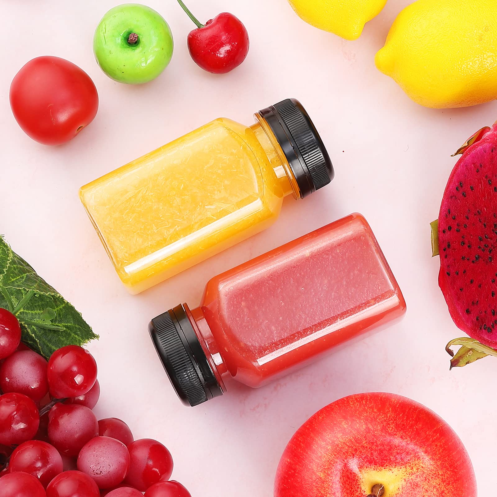 30 Pack 5oz Reusable Plastic Juice Bottles with Leak-Proof Lids - Clear Empty Drink Containers for Juicing, Smoothies, Milk & Homemade Beverages - BPA Free, Recyclable Bulk Storage for Kitchen, Restaurant & Meal Prep