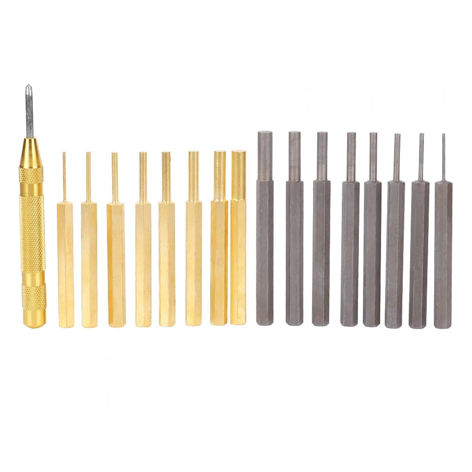 Zerodis 18-Piece Professional Carbon Steel & Brass Punch Tool Kit - Leather Craft Hand Tools with Pin Punches for DIY, Jewelry Making & Metalworking Projects