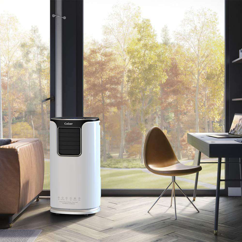 Colzer 002 14000 BTU Portable Air Conditioner & Dehumidifier - Cools Rooms Up to 500 Sq.Ft - Includes Remote Control & Washable Filter - Perfect for Bedrooms, Living Rooms & Home Offices