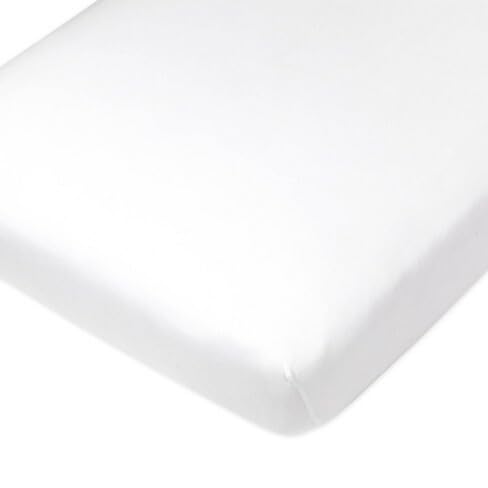 Organic Cotton Baby Crib Sheets 28x52 Inches - GOTS Certified 550 Thread Count, Breathable & Ultra Soft - All Season White Crib Bedding - Machine Washable for Easy Care - Perfect for Nursery, Daycare & Travel Use