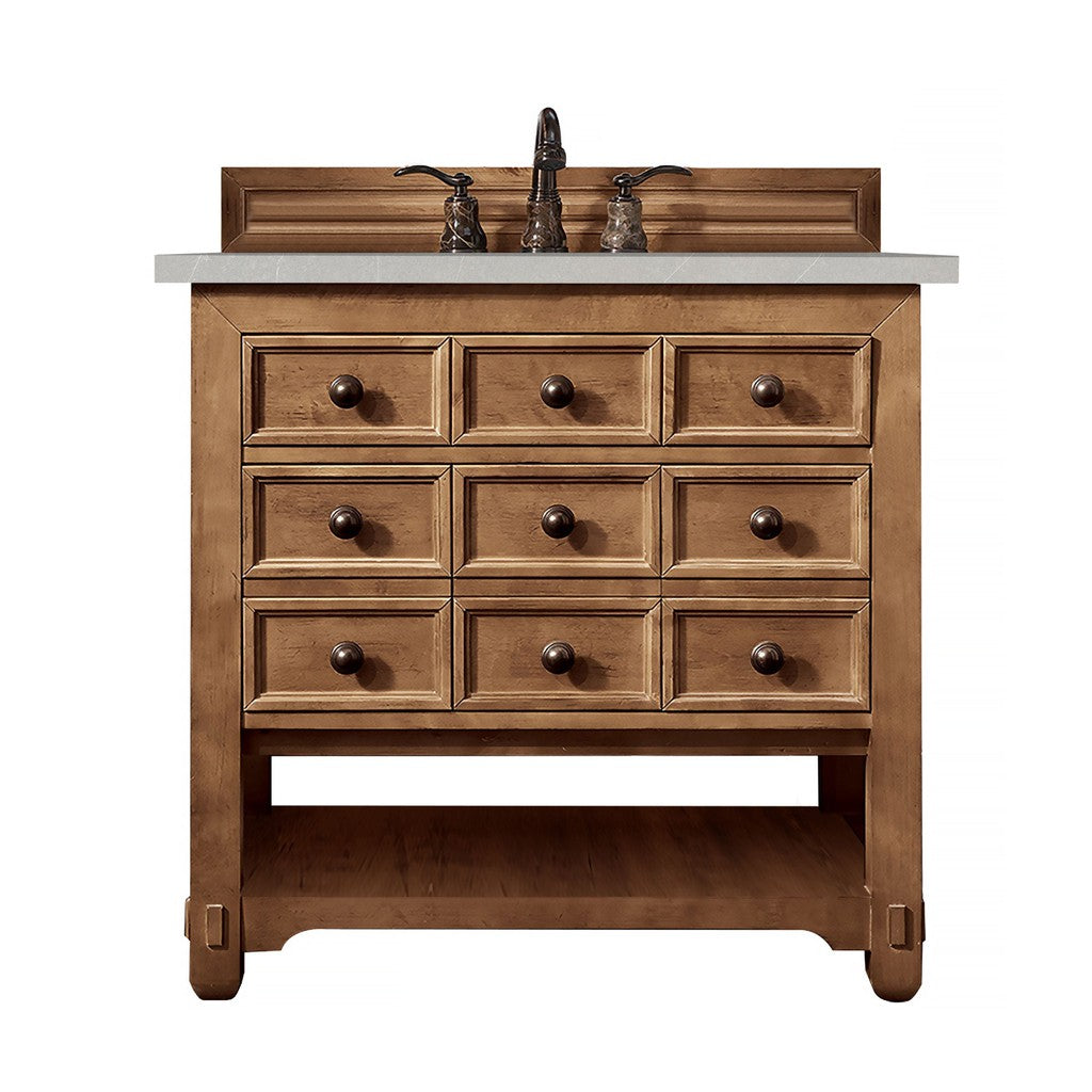 James Martin Vanities Malibu Collection 36-Inch Single Bathroom Vanity in Honey Alder with Countertop Options - Perfect for Modern Bathroom Remodeling and Home Renovation Projects
