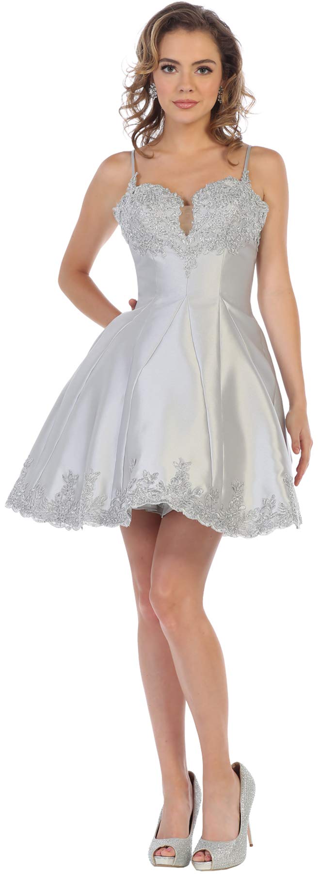 May Queen by Formal Dress Shops Inc FDS1445 Short Pageant Embroidered Dress for Girls - Elegant Pageant Gown for Beauty Contests, Weddings & Special Occasions