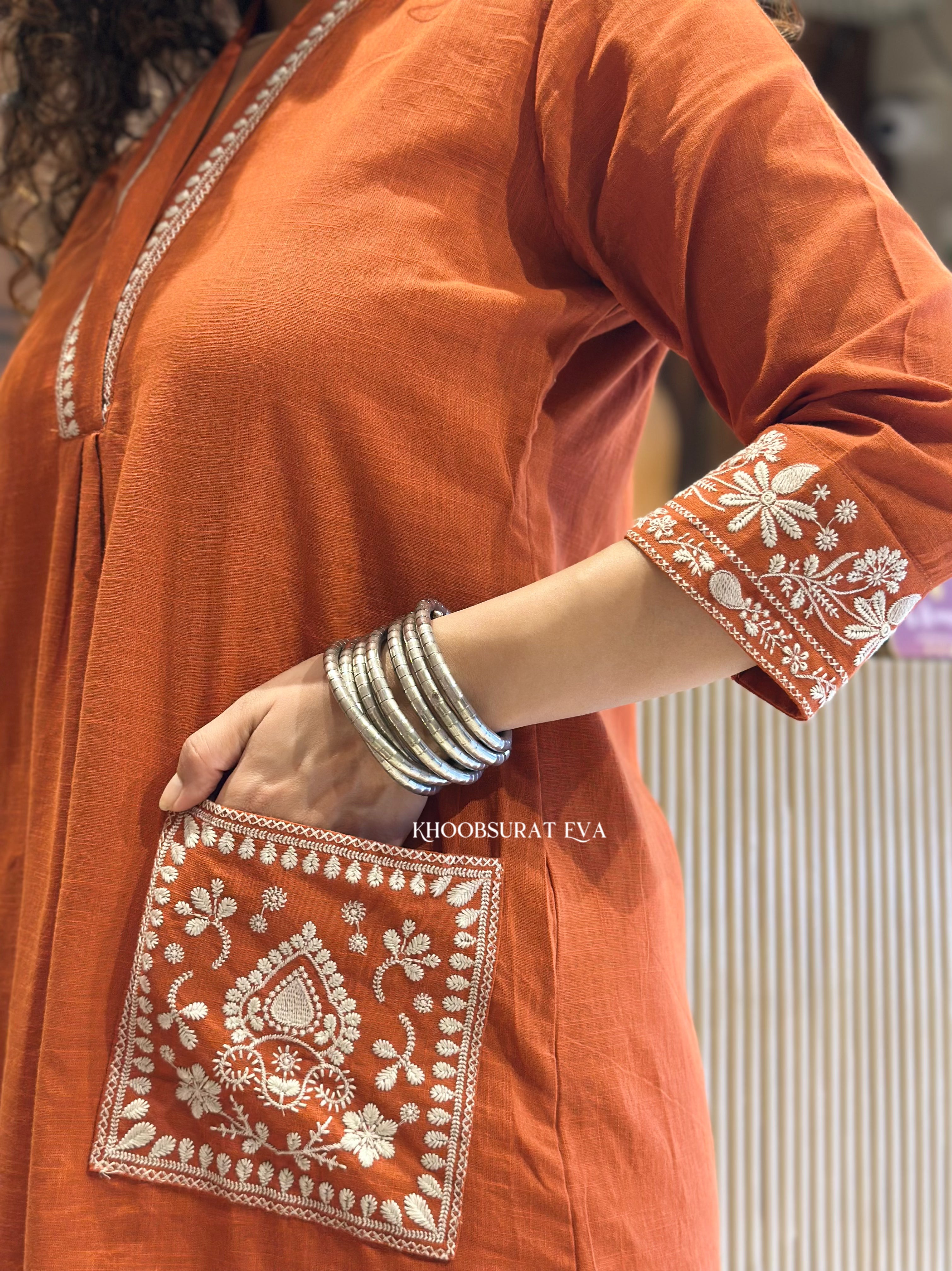 Stylish Rust Kurta Set for Women | Traditional Indian Ethnic Wear | Perfect for Festivals, Weddings & Casual Outings