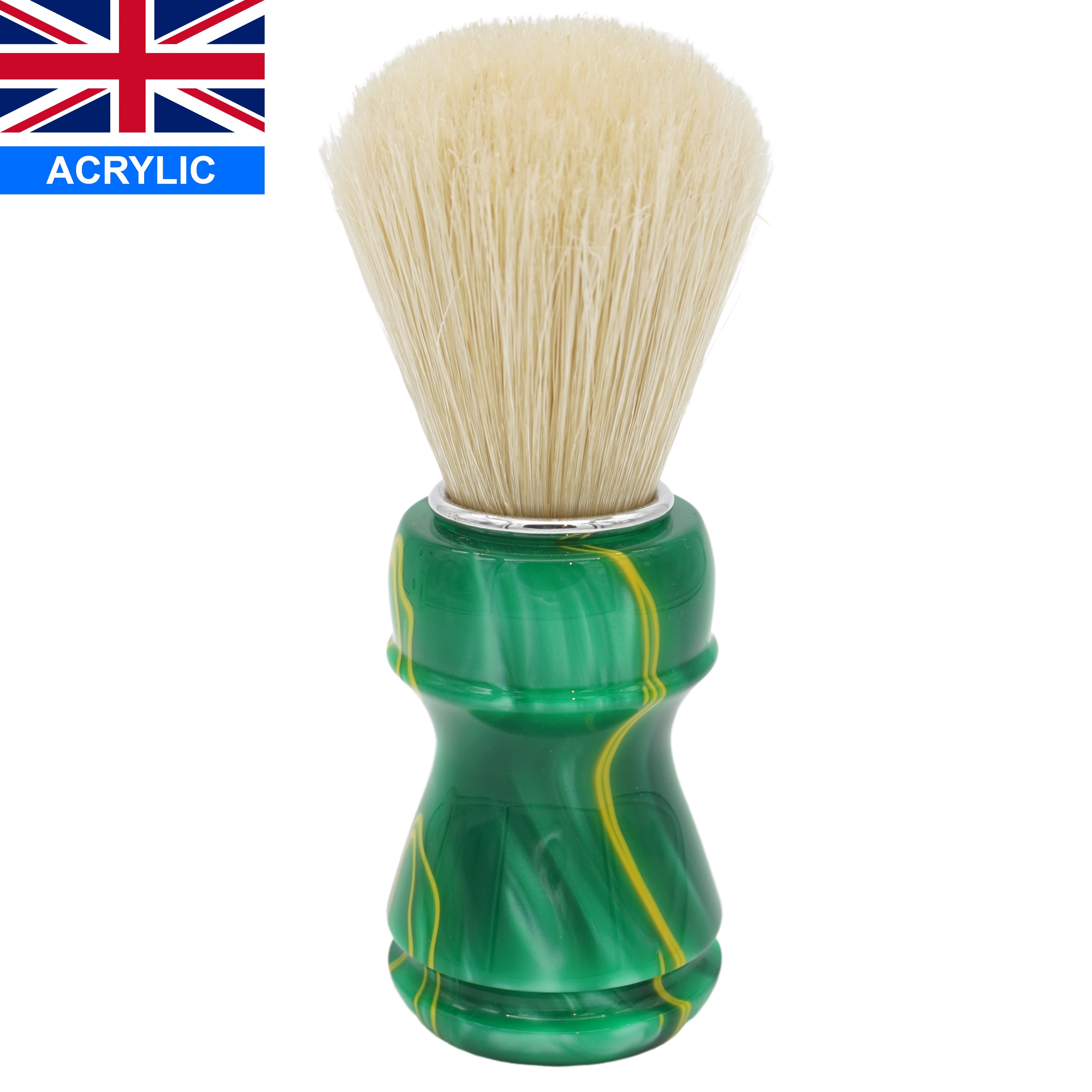 24mm Semogue SOC Premium Boar Bristle Shaving Brush with Handcrafted Green Bay Handle by AP Shave Co. - Perfect for Wet Shaving & Beard Grooming