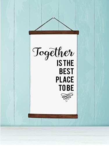 15x26-Inch Walnut Wood Canvas Sign Wall Hanging - Best Living Room Wall Art for Cozy Home Decor, Perfect for Family Rooms, Bedrooms, and Offices