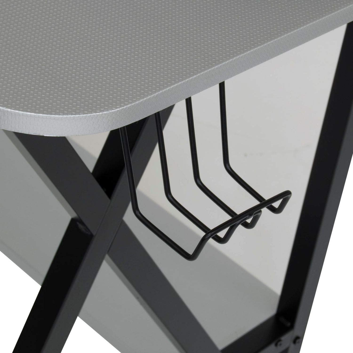 SD STUDIO DESIGNS Challenger Gaming Table - 60 Inch Black & Silver Computer Desk for PC Gamers | Perfect for Esports, Streaming & Home Office Setup
