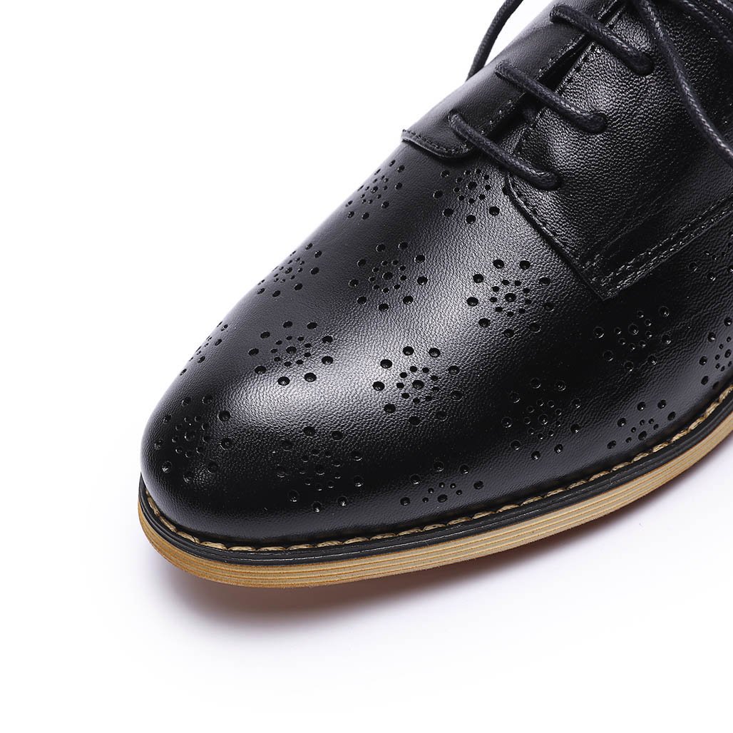 Women's Printed Oxford Brogue Derby Shoes - Lace-Up Leather Wingtip Shoes for Women - Stylish & Comfortable for Office, Casual & Formal Wear