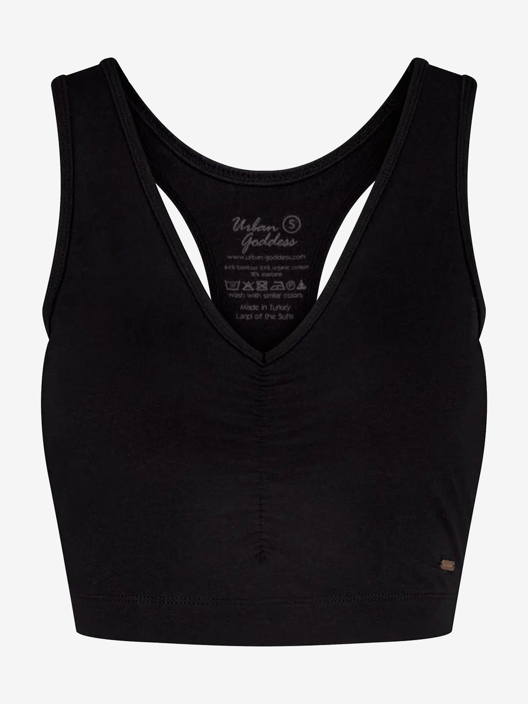 Urban Goddess Anjea Yoga Bra - Onyx Black | High Support Workout Top for Women | Perfect for Yoga, Pilates & Gym
