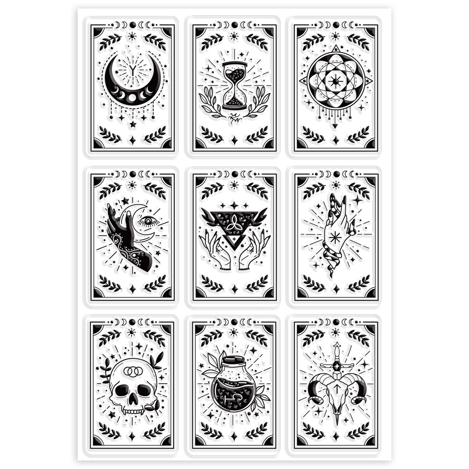 PVC Magic Card Stamps - Witch & Gothic Theme for DIY Scrapbooking | Halloween Crafts