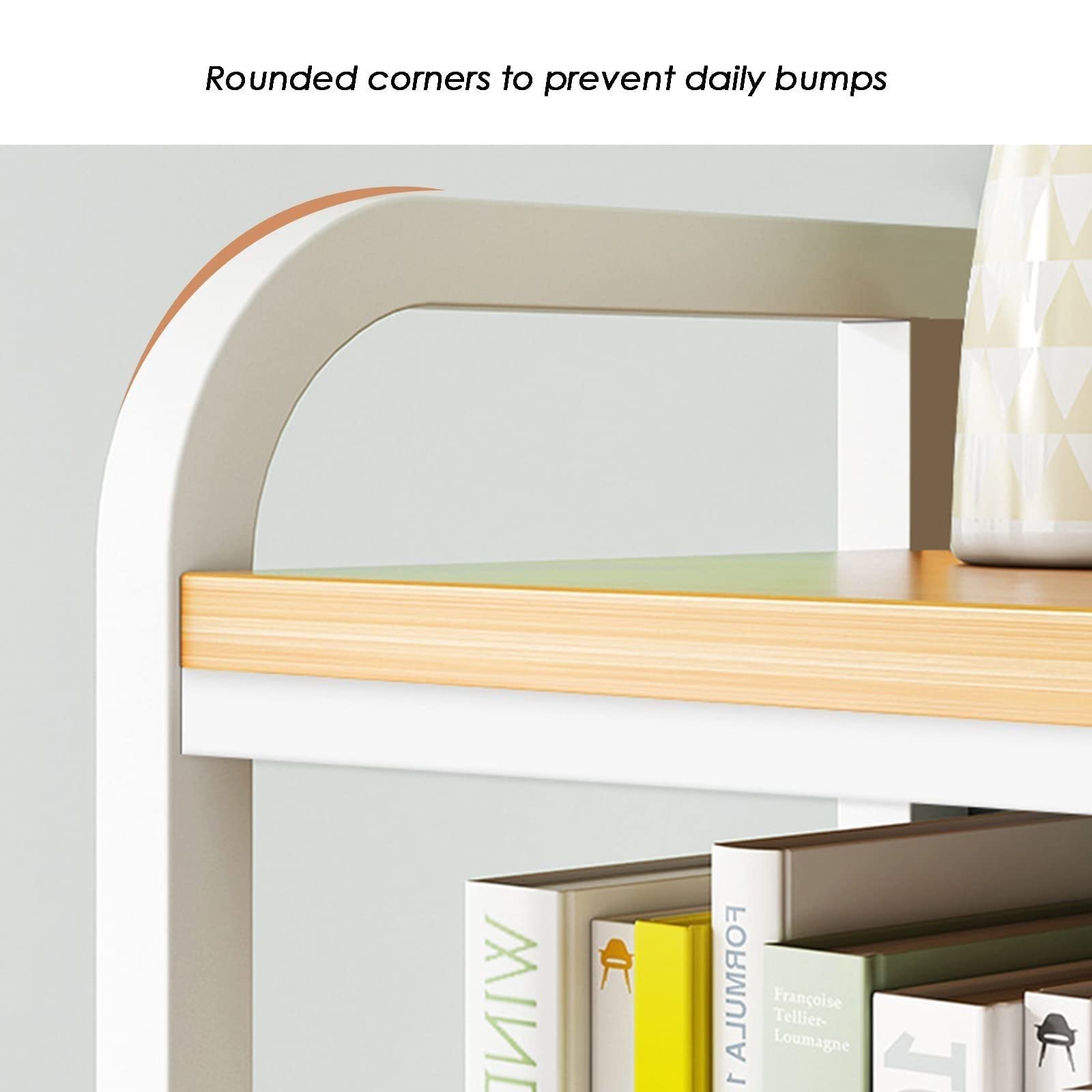 Desktop Organizer Bookshelf - Freestanding Computer Desk Storage Shelf & Display Rack for Office, Home, or Dorm Organization