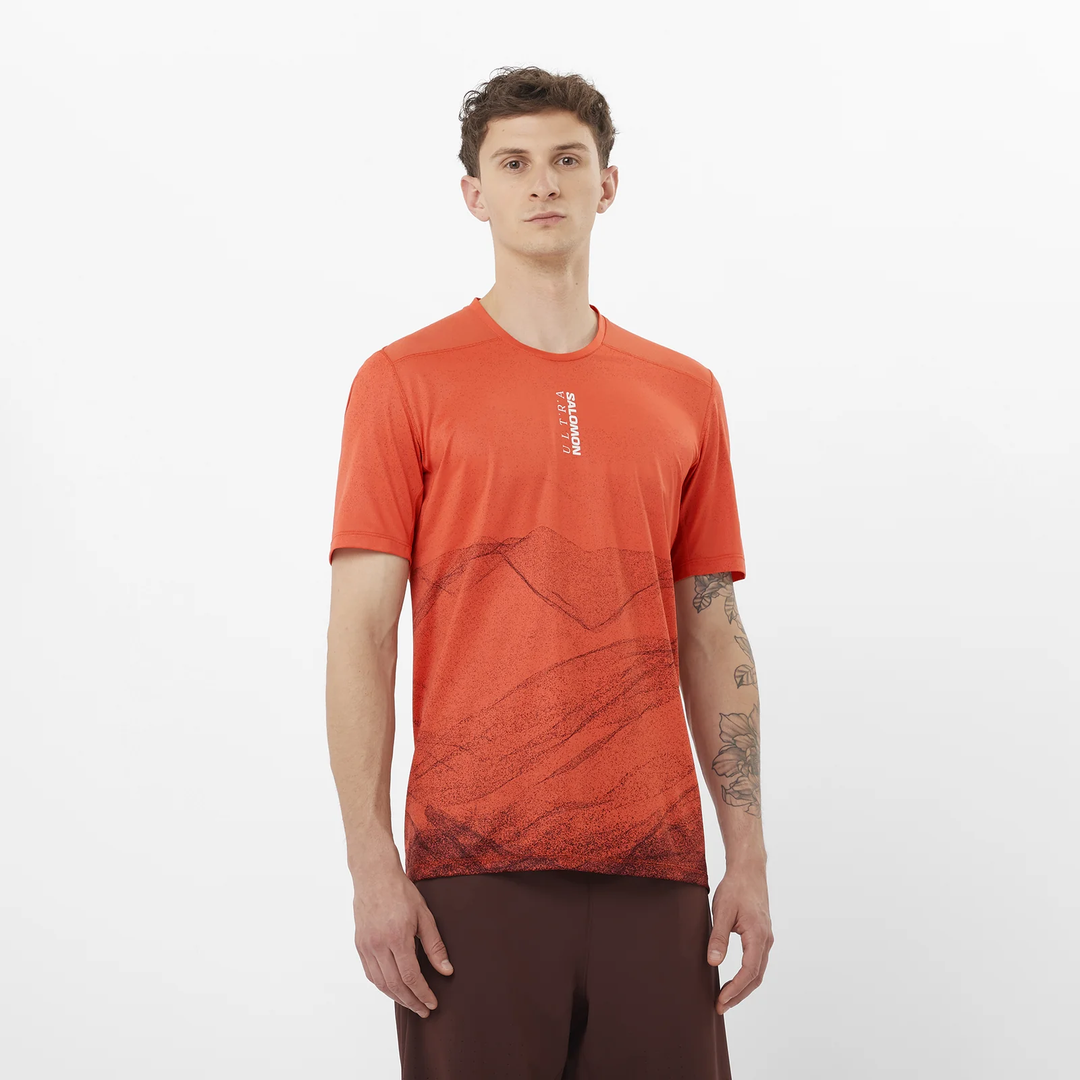 Salomon Men's S/Lab Ultra Tee AOP - Lightweight Running Shirt for Trail & Road - Breathable Quick-Dry Performance Top for Hiking, Jogging & Outdoor Activities (LC2449700)