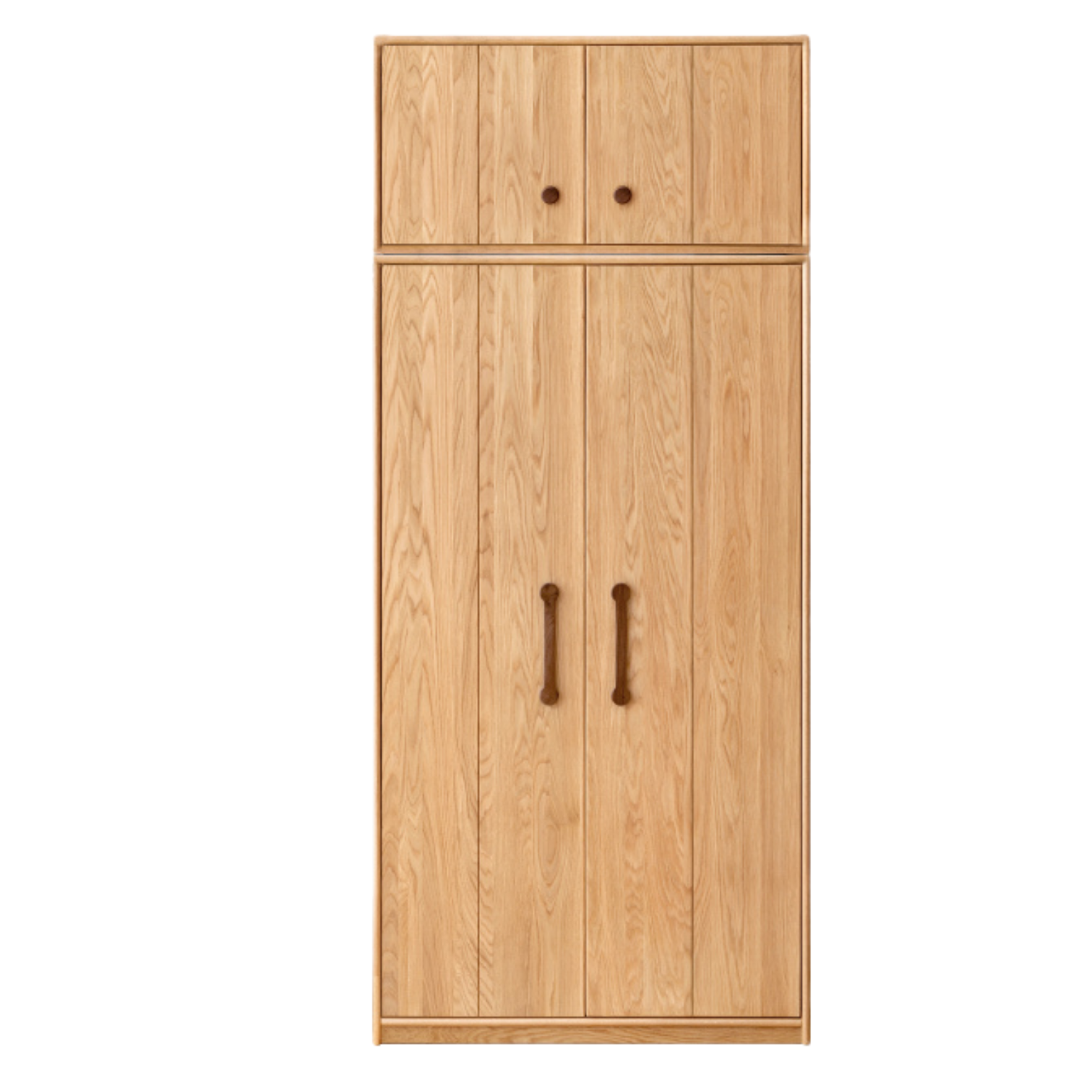 39.4x20.9x90.6 inch / 100x53x230 сm / Natural Wood Color / Double door wardrobe +  top cabinet