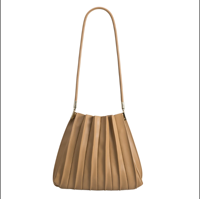 Stylish Carrie Pleated Vegan Leather Shoulder Bag for Women | Eco-Friendly & Cruelty-Free | Perfect for Work, Travel & Everyday Use