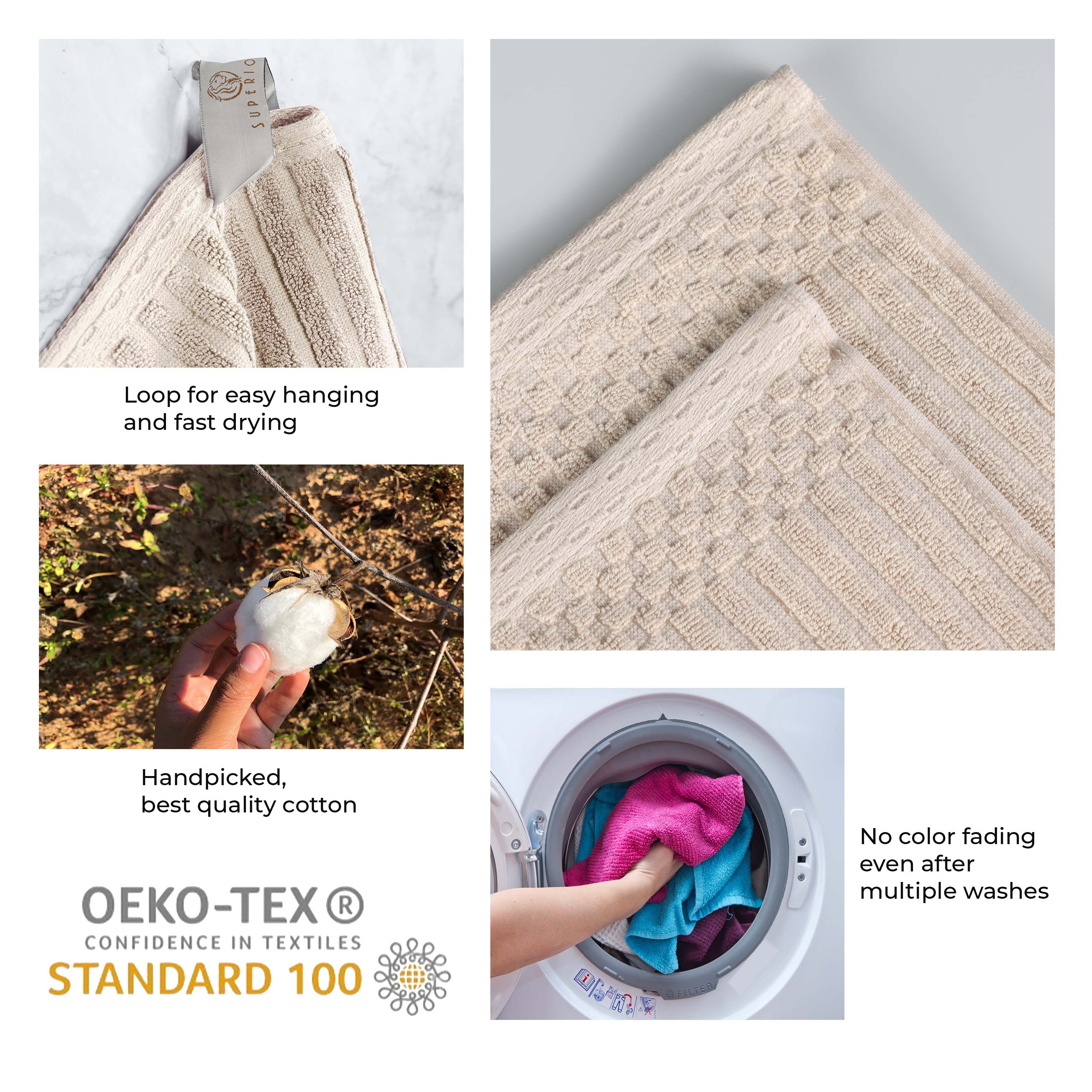 Premium Cotton Ribbed Textured Bath Towel Set - Ultra Absorbent 2-Piece Towel Collection for Spa, Bath & Luxury Home Use