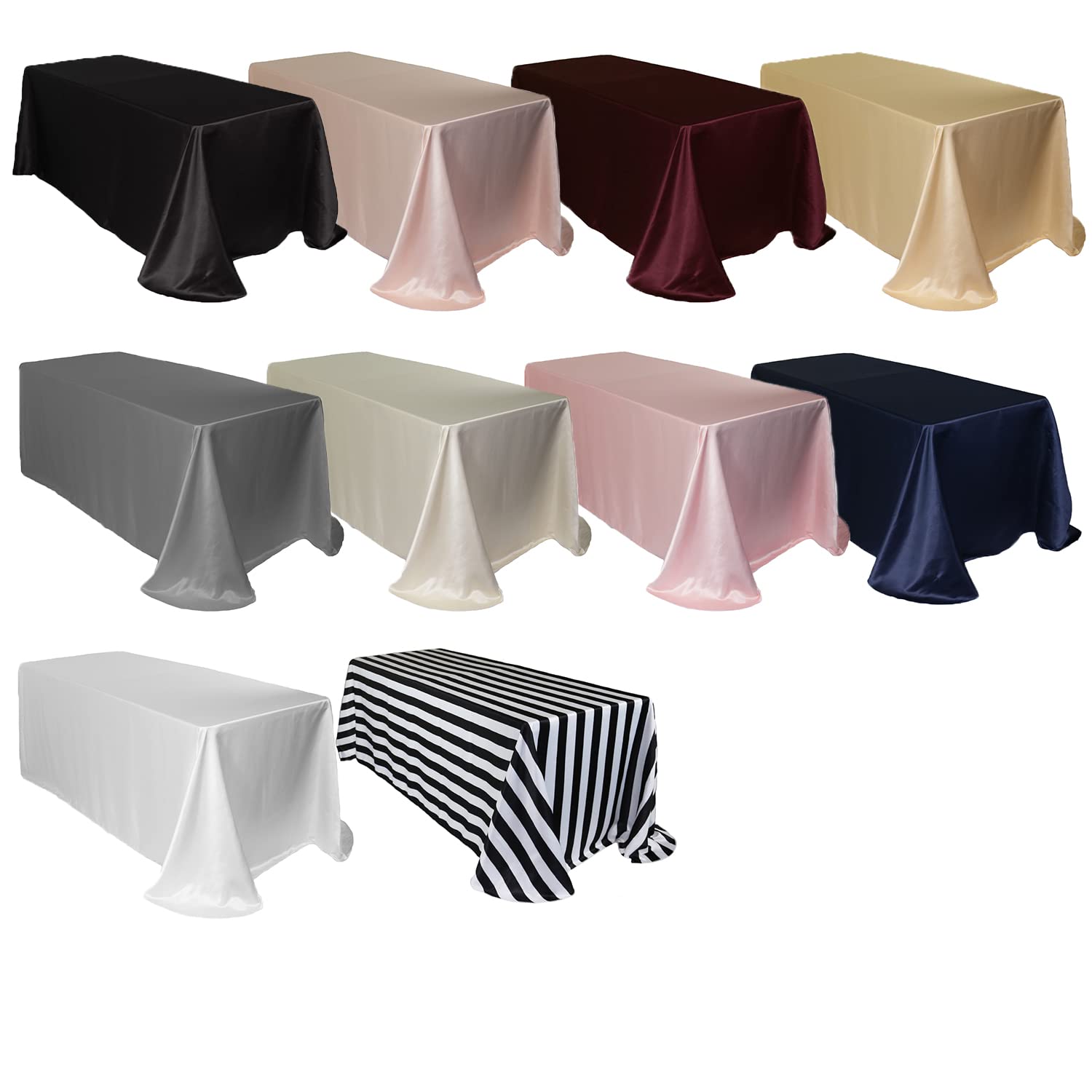Premium 90x132 Inch Rectangular L'Amour Tablecloth - Ivory Wedding & Banquet Table Cover for 6ft Tables - Elegant Dining, Party & Event Decor