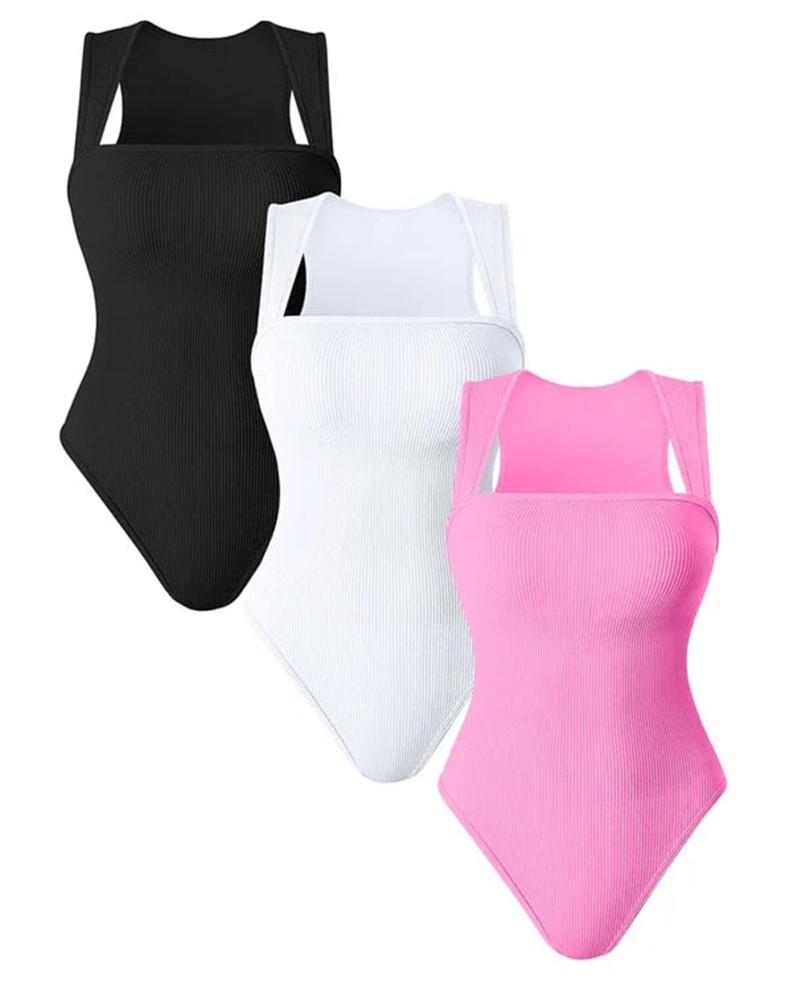 The Tessi Body Suit - Square Neck Sleeveless Bodysuit with Tummy Control | Women's Shapewear Tank Top for Everyday Wear & Layering